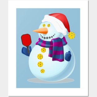 Pickleball Snowman Posters and Art